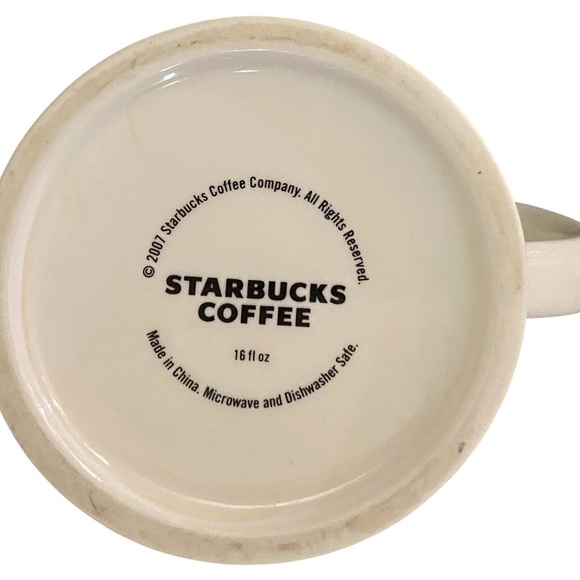 Starbucks Textured Green and White Mug 2007 -16-oz - Picture 7 of 7